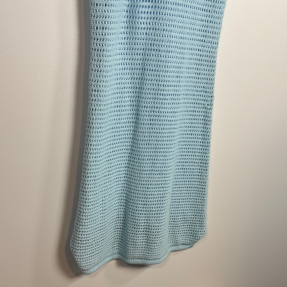 Athleta Kirra Crochet Overlapping Knee Length Dress Size Small Blue - Picture 3 of 5